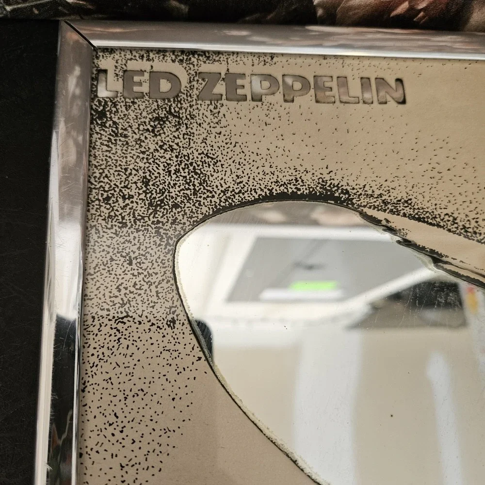 RARE Led Zeppelin Mirror Wall Art - Vintage Barry Imhoff - 12x12in - Made In USA